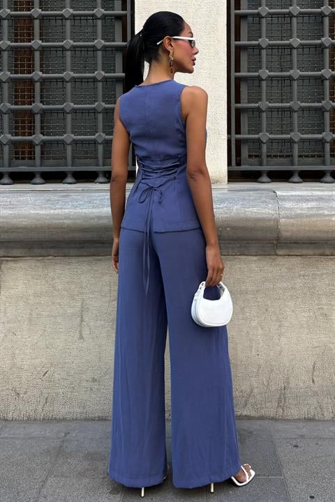 Lace-Up Vest Plazza Trouser Modal Set 10202-08