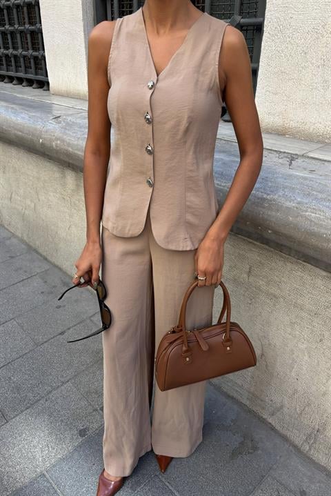 Lace-Up Vest Plazza Trouser Modal Set 10202-08