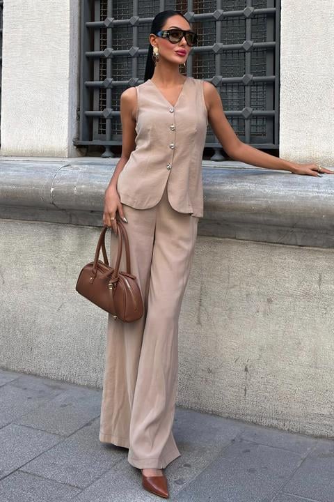 Lace-Up Vest Plazza Trouser Modal Set 10202-08