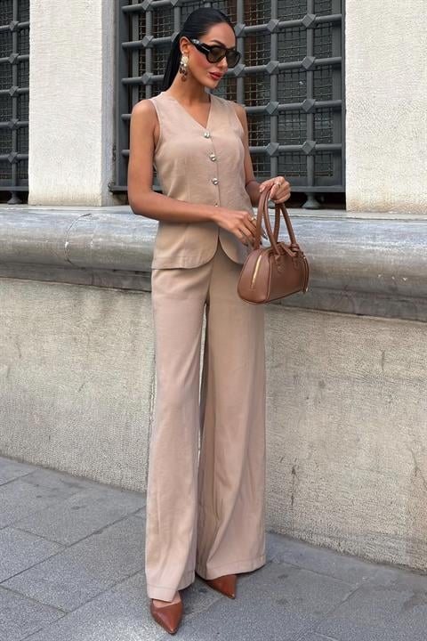 Lace-Up Vest Plazza Trouser Modal Set 10202-08