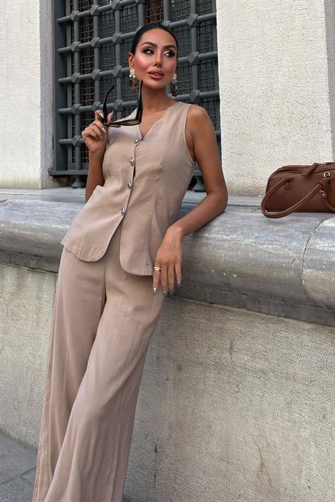 Lace-Up Vest Plazza Trouser Modal Set 10202-08