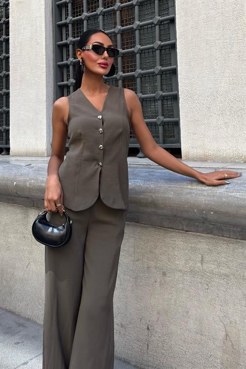 Lace-Up Vest Plazza Trouser Modal Set 10202-08