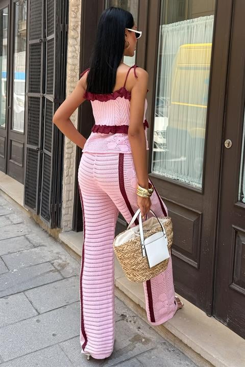 Suspender Blouse Trousers Knitwear Set 10114