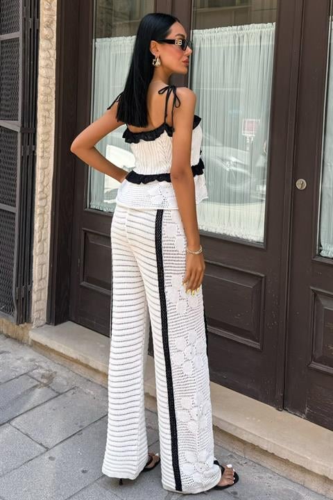 Suspender Blouse Trousers Knitwear Set 10114