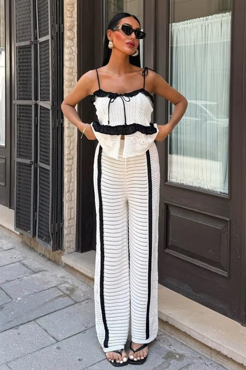 Suspender Blouse Trousers Knitwear Set 10114