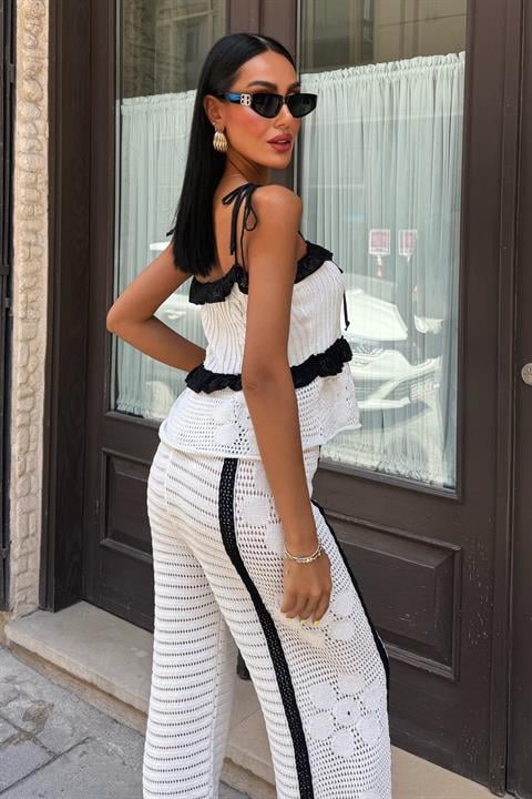 Suspender Blouse Trousers Knitwear Set 10114