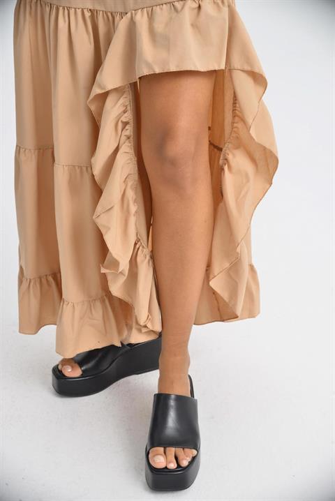 Audrey Ruffled Slit Detail Skirt 4037