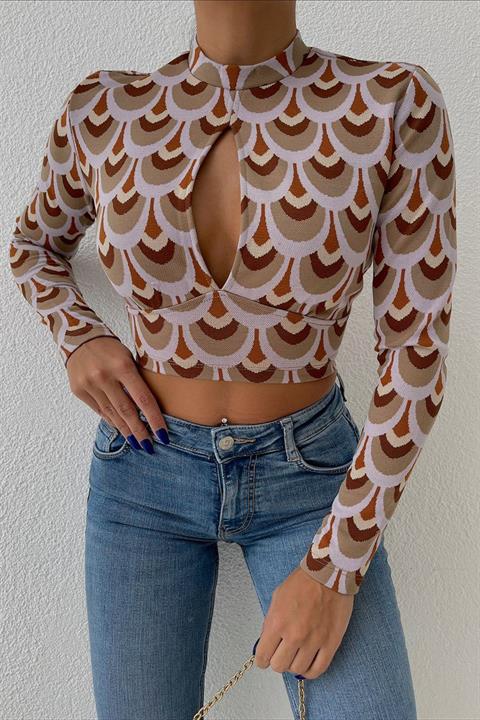 Autumn Cut Out Blouse 3018-08