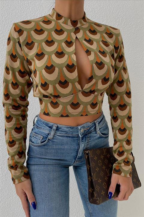 Autumn Cut Out Blouse 3018-08