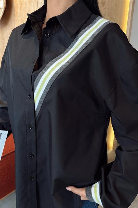 Oversize Poplin Shirt with Band Detail 3436