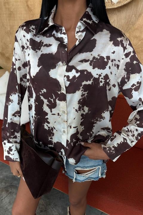 Tie Dye Patterned Chanel Satin Shirt 3467