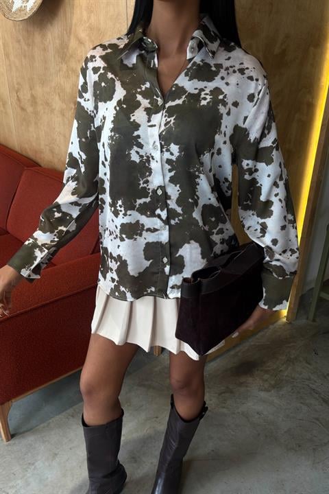 Tie Dye Patterned Chanel Satin Shirt 3467