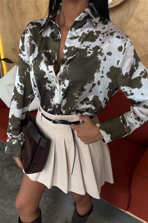 Tie Dye Patterned Chanel Satin Shirt 3467