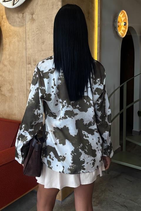 Tie Dye Patterned Chanel Satin Shirt 3467