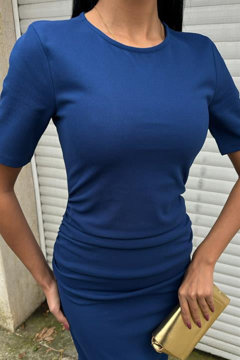 Pleated Waist Midi Dress 2853