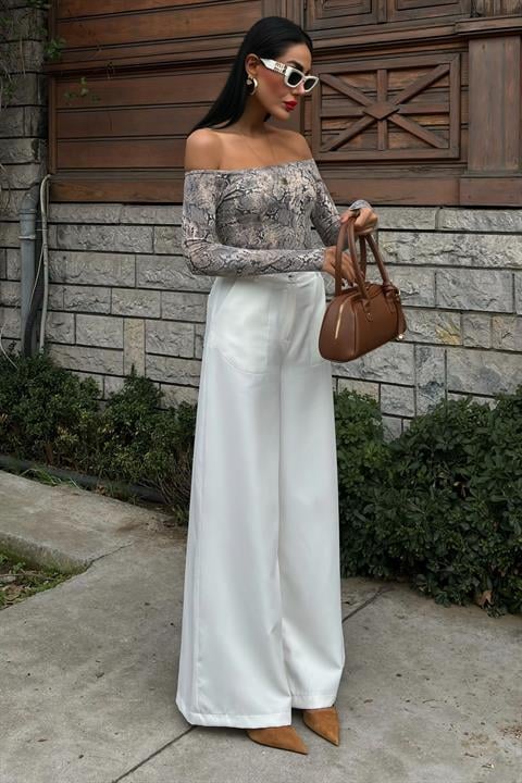 Wide Leg Palazzo Trousers 0080