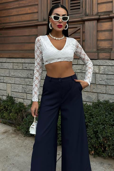 Wide Leg Palazzo Trousers 0080