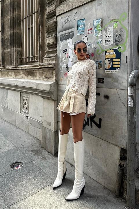 Cailey Crochet Crewneck Sweater 1298-25