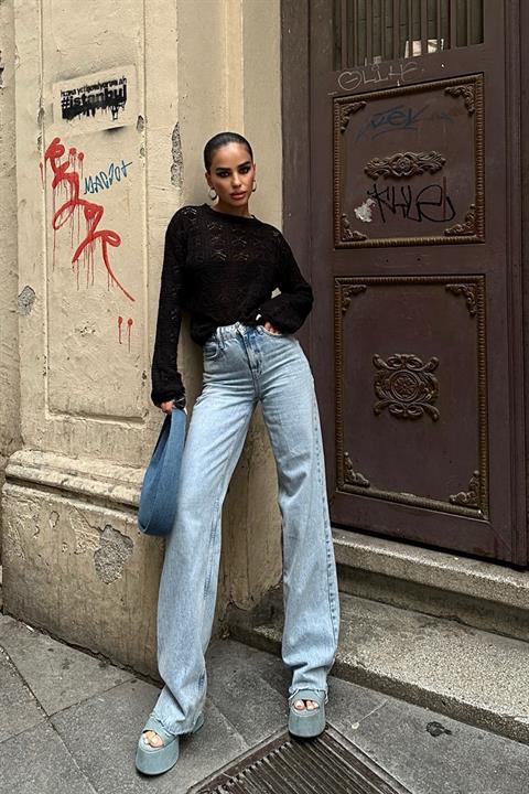 Cailey Crochet Crewneck Sweater 1298-25