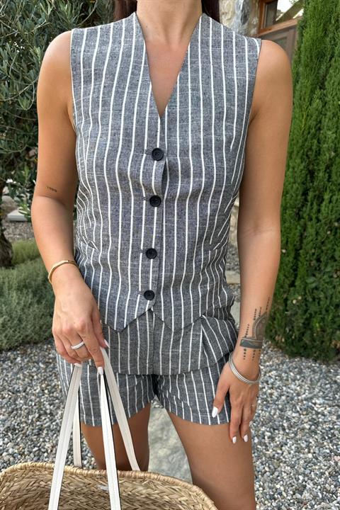 Carla Sparkly Vest Shorts Set 9821