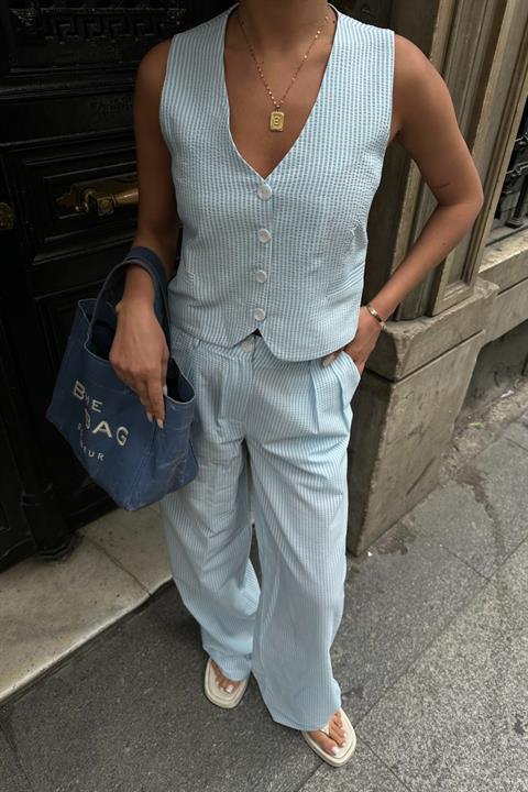 Casella Striped Vest Trousers Set 9769