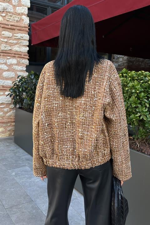 Centre Sequined Bomber Jacket 6107