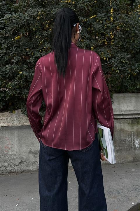 Chanel Satin Premium Striped Shirt 3411