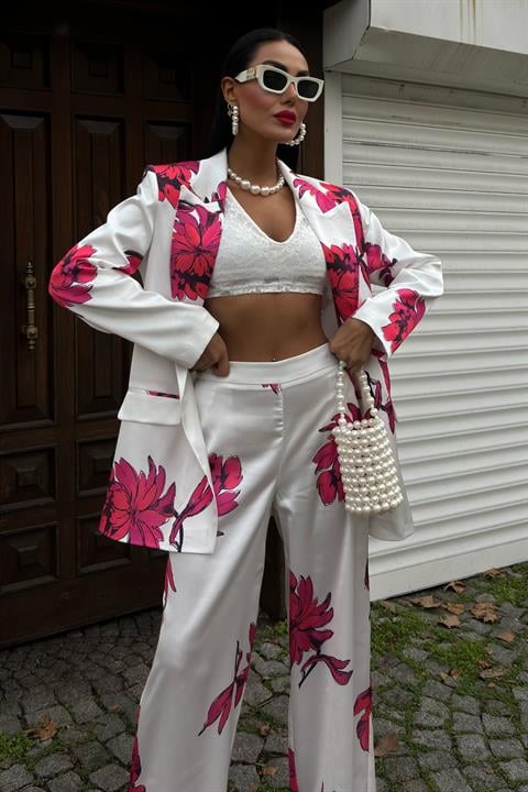 Chanel Floral Satin Suit 10040