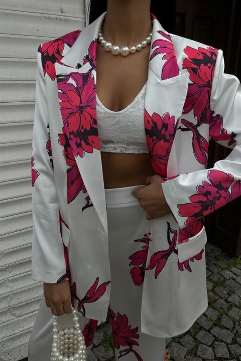 Chanel Floral Satin Suit 10040