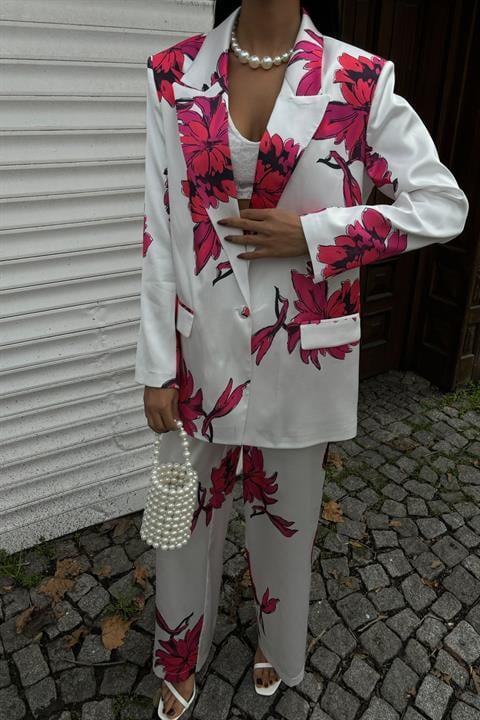 Chanel Floral Satin Suit 10040