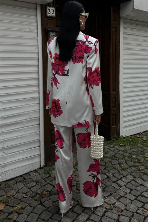 Chanel Floral Satin Suit 10040