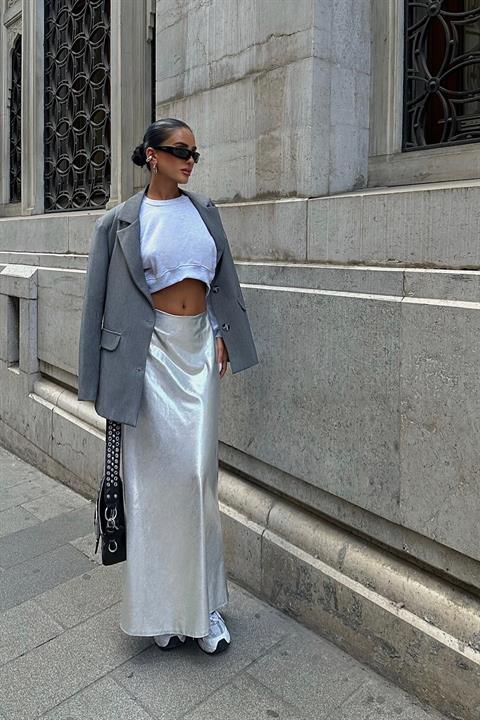 Daily Silver Lacquer Skirt 4042