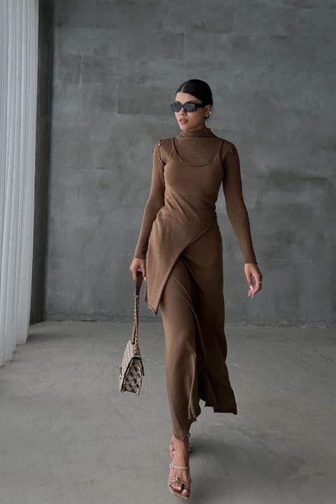 Dasha Button Detailed Midi Suit 9475-23