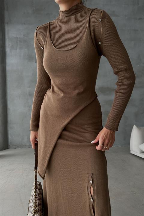 Dasha Button Detailed Midi Suit 9475-23