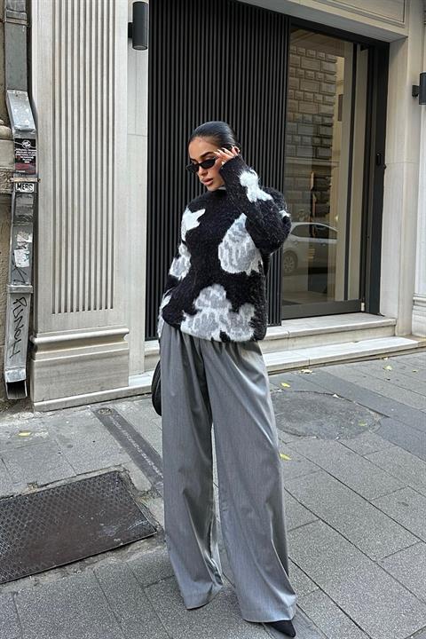Patterned Raised Sweater 1357