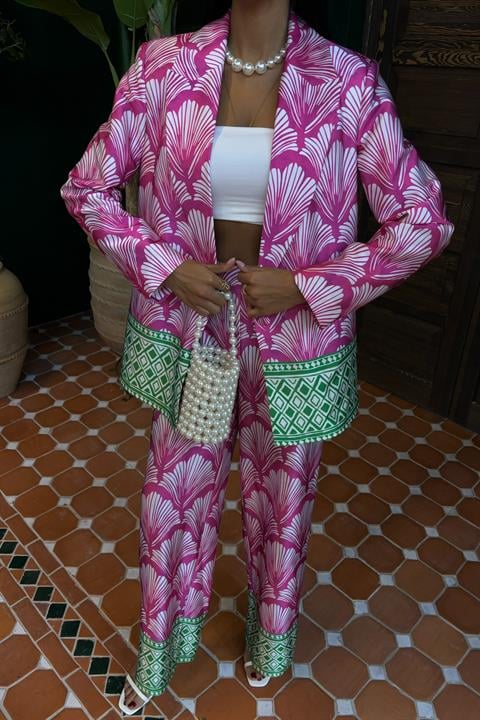 Ethnic Pattern Chanel Satin Suit 10028