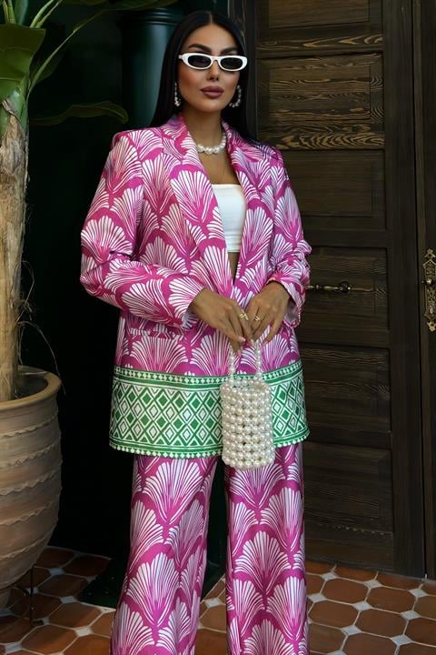 Ethnic Pattern Chanel Satin Suit 10028