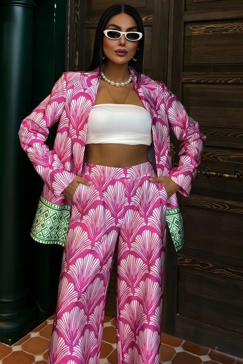 Ethnic Pattern Chanel Satin Suit 10028