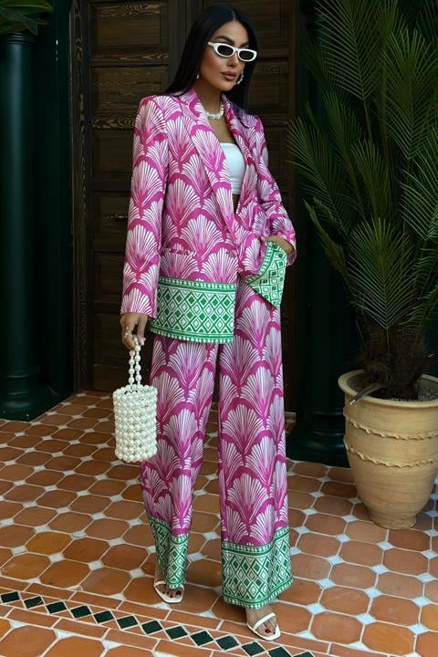 Ethnic Pattern Chanel Satin Suit 10028