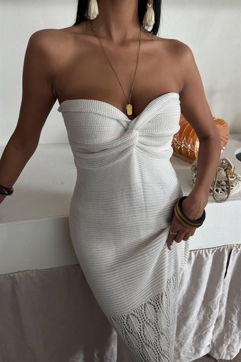 Eudora Openwork Strapless Dress 2771