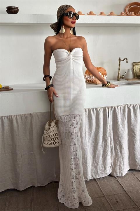 Eudora Openwork Strapless Dress 2771