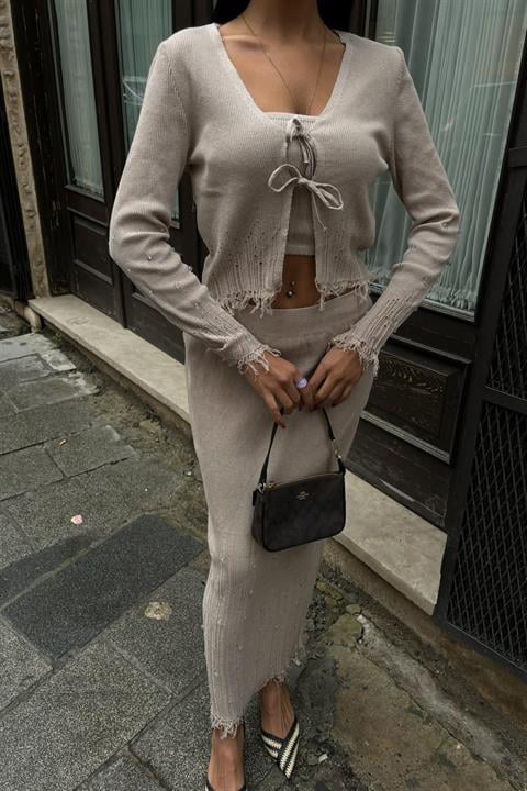 Ferry Pearl Detailed Triple Suit 9879