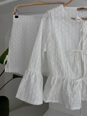 Bow Detailed Brode Two Piece Suit 10153