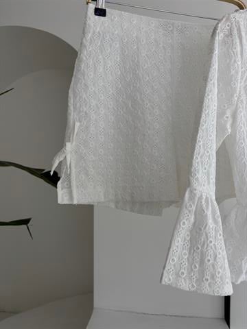 Bow Detailed Brode Two Piece Suit 10153