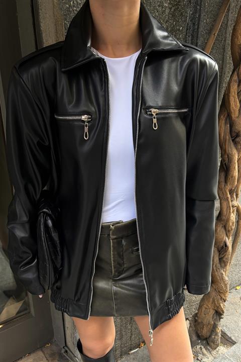 Florie Faux Leather Jacket 6108