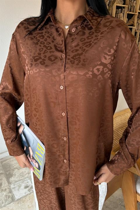 Garni Detail Jacquard Satin Suit 10011