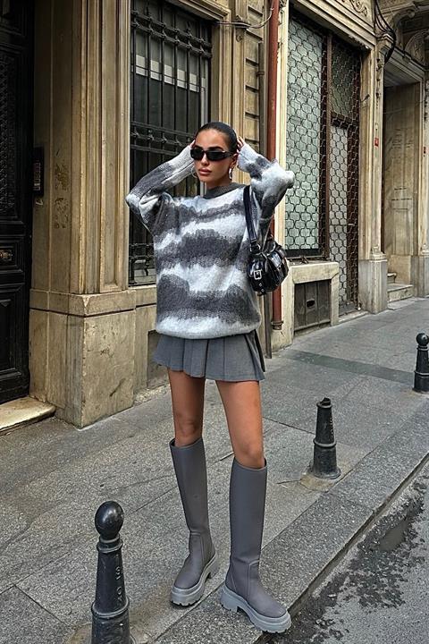 Transition Detailed Raised Sweater 1346