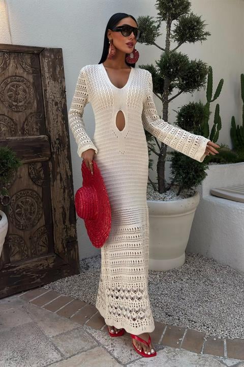 Openwork Dress with Navel Openwork 2835