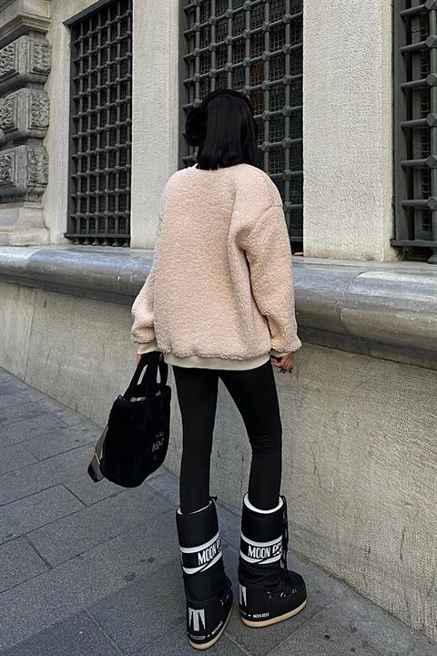 Chest Denim Garnished Sweatshirt 3402