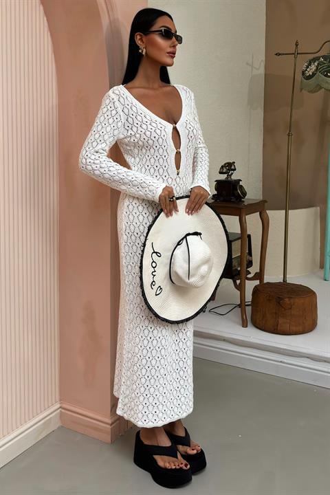 Chest Accessory and Windowed Knit Dress 2852